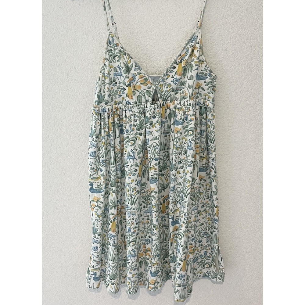 Hill House Aurora Sleep Nap Dress XL Floral Woodland Forest Print V Neck